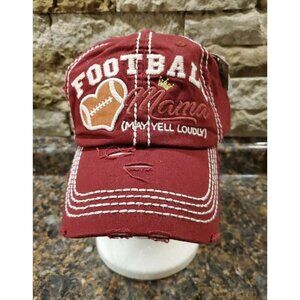 FOOTBALL MAMA Embroidered Vintage Distressed Women Baseball Cap Black Hat